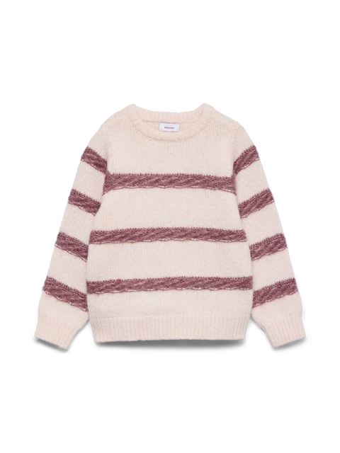 Vero Moda Girls Strickpullover rosé gestreift