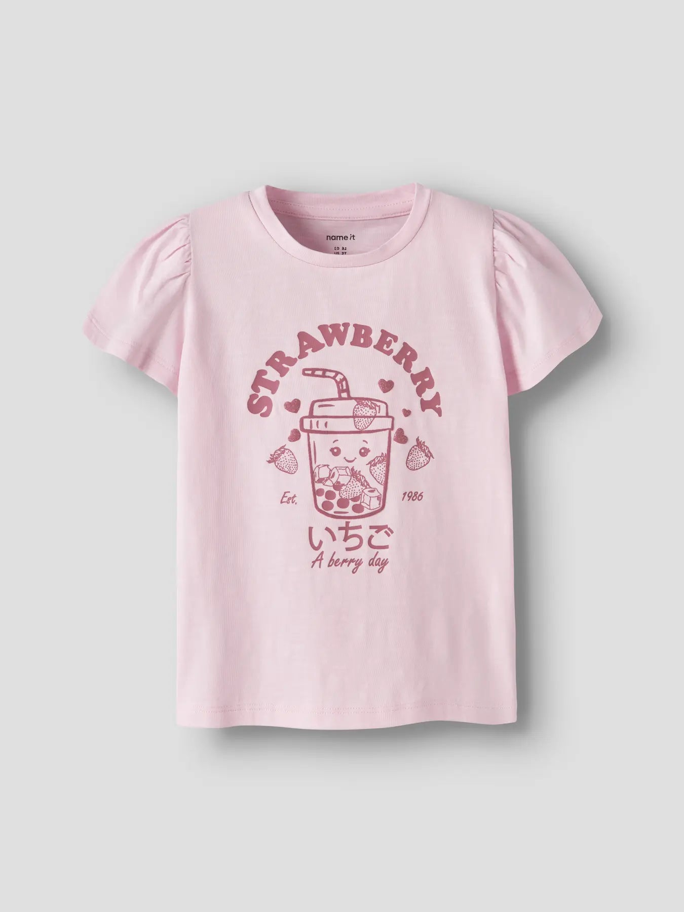 Name it T-Shirt Strawberry Shake zartrosa