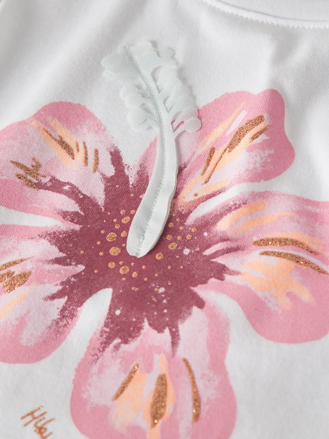 Name it T-Shirt Hibiskus weiß