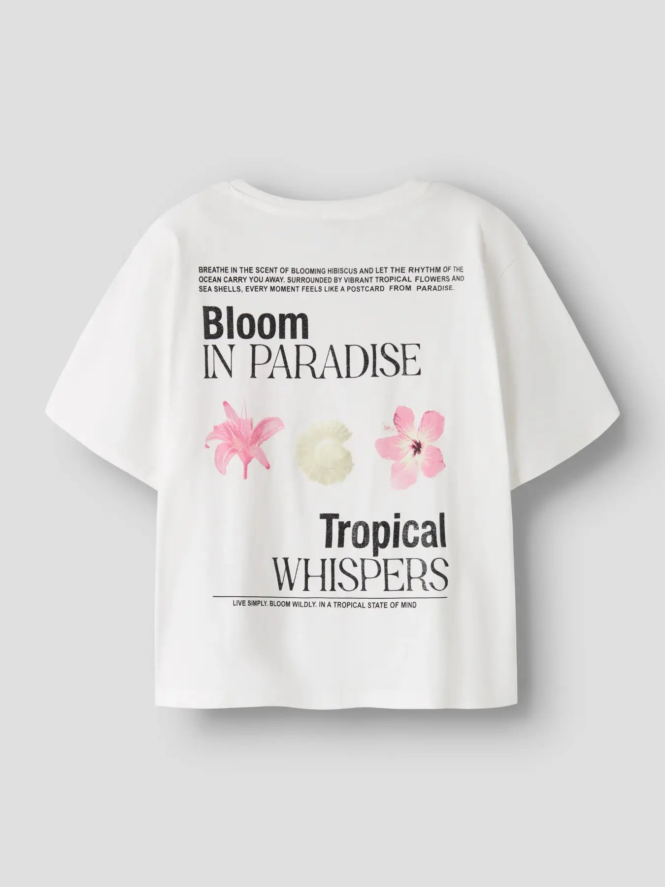 Name it T-Shirt Hibiskus weiß