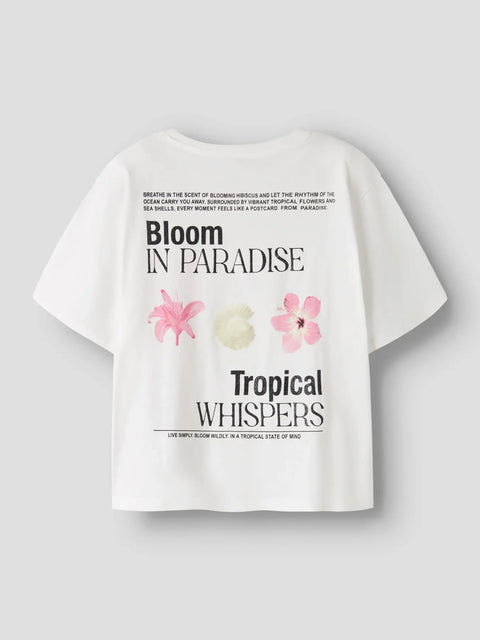 Name it T-Shirt Hibiskus weiß