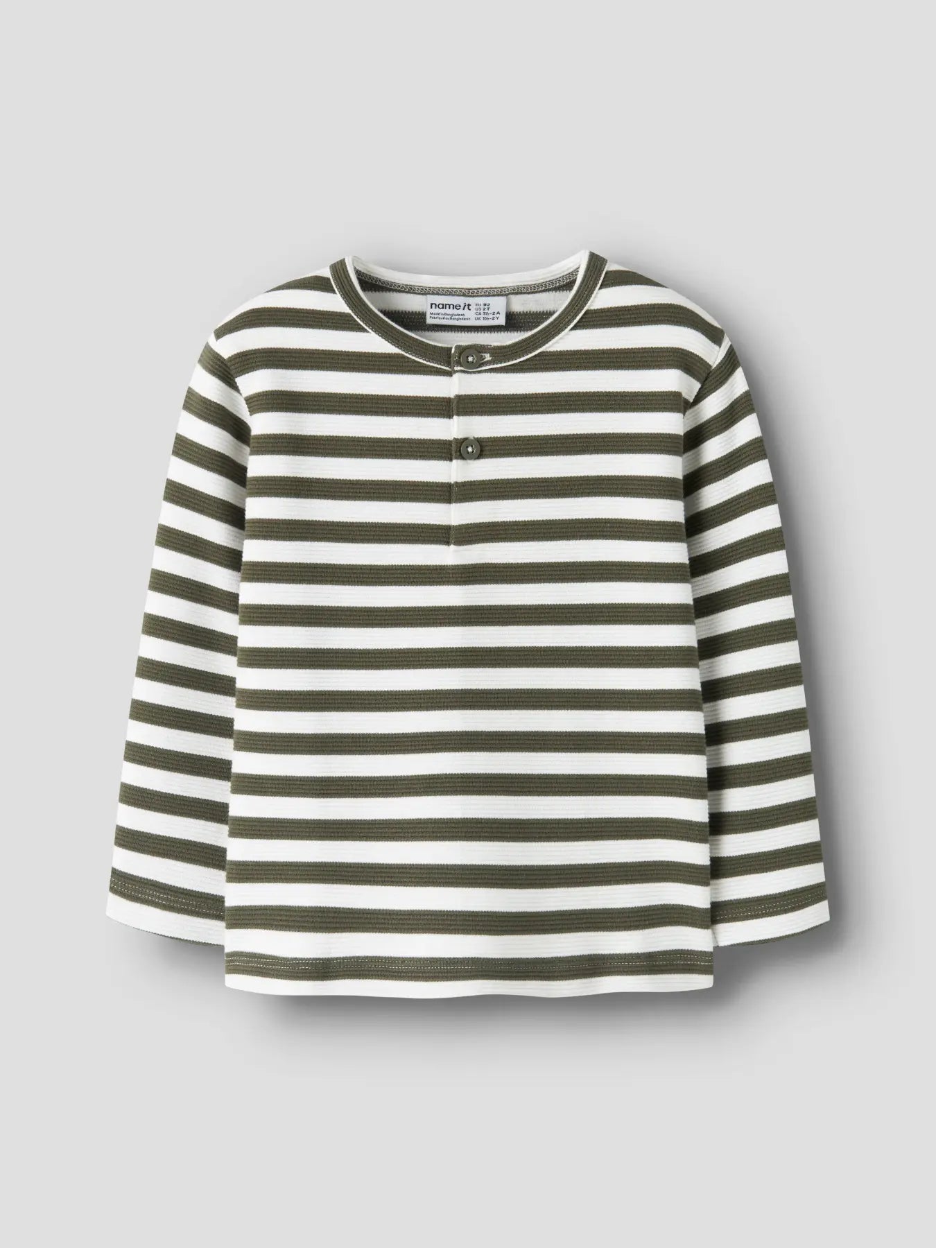 Name it Langarmshirt Streifen olive night