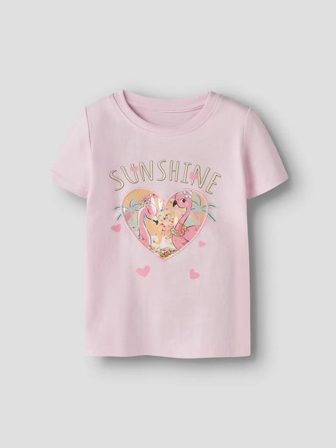 Name it T-Shirt Flamingos zartrosa