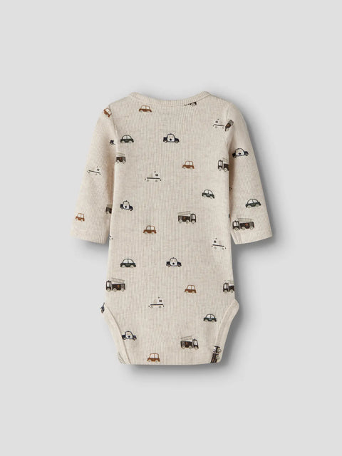 Name it Rib Langarm Body Einsatzfahrzeuge beige meliert
