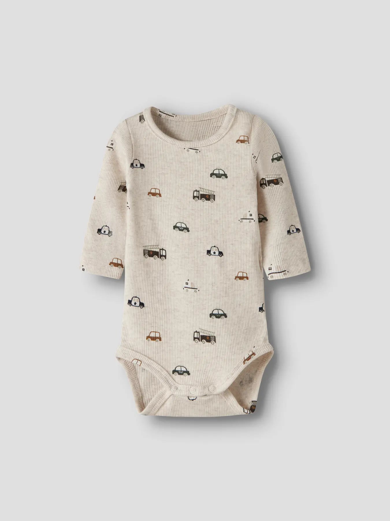 Name it Rib Langarm Body Einsatzfahrzeuge beige meliert
