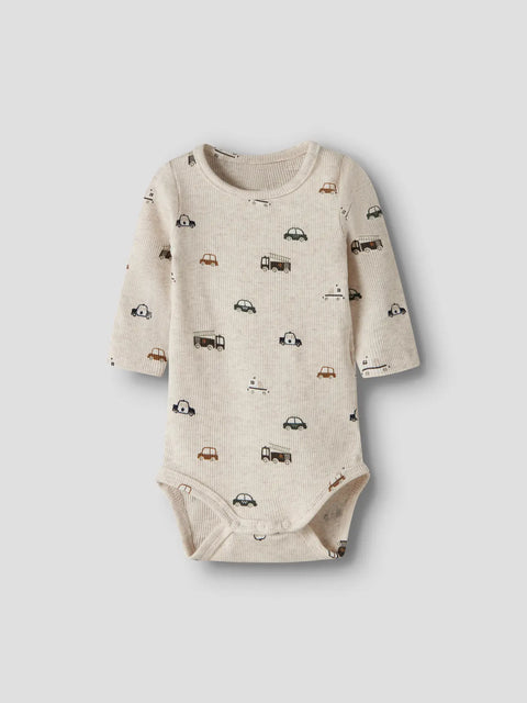 Name it Rib Langarm Body Einsatzfahrzeuge beige meliert