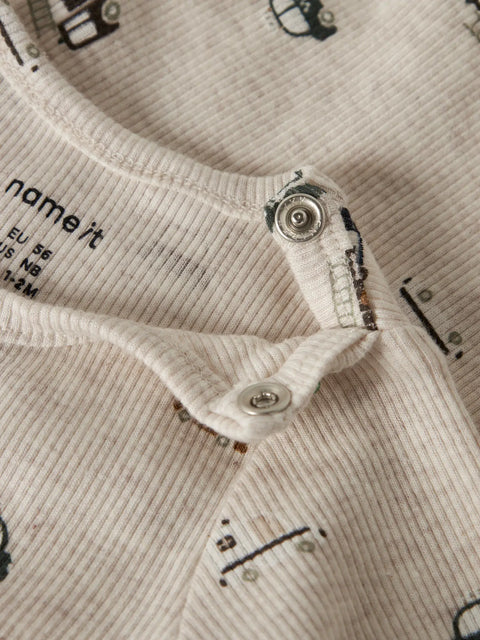 Name it Rib Langarm Body Einsatzfahrzeuge beige meliert