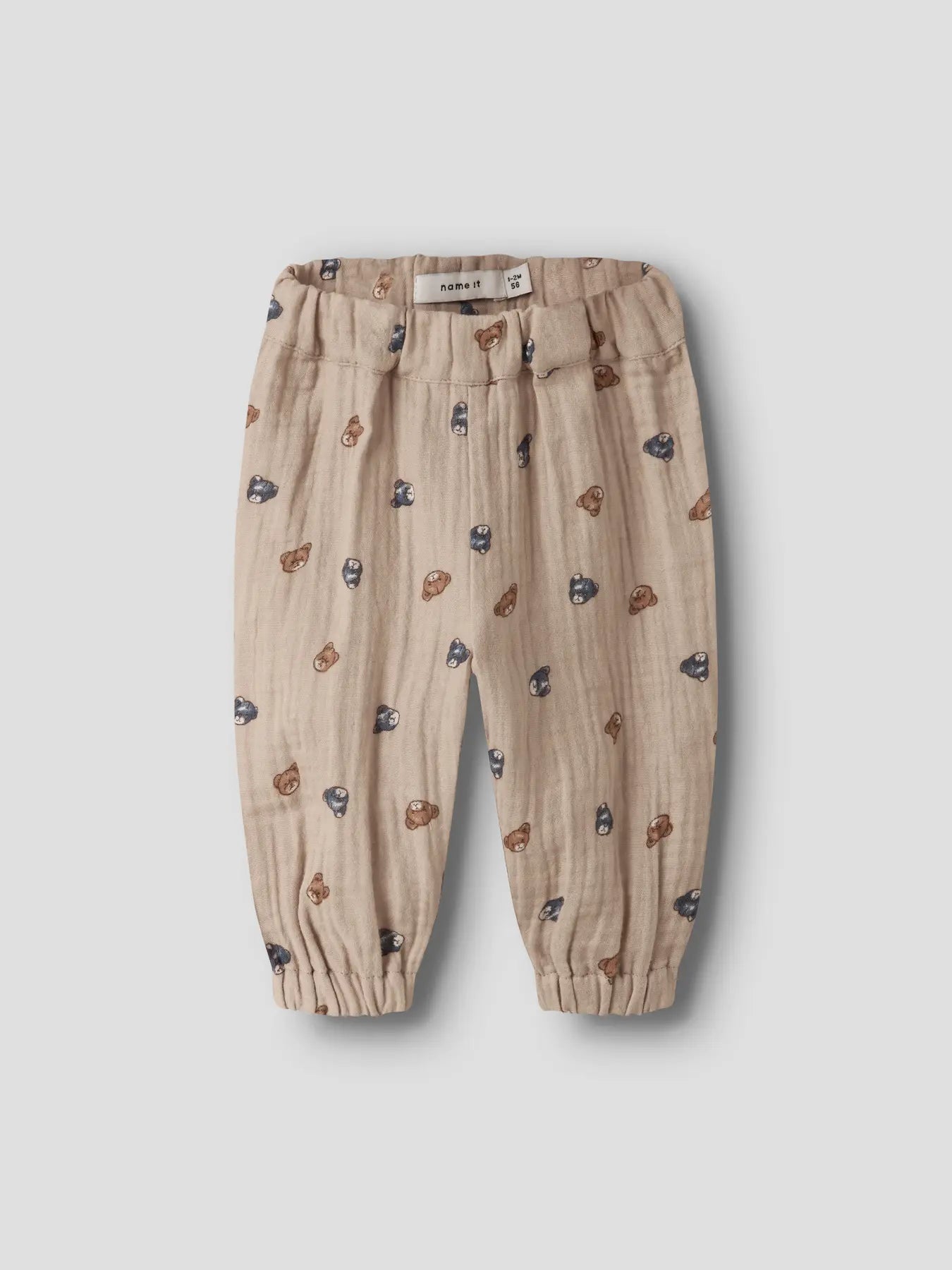 Name it Musselin Hose Bärchen beige