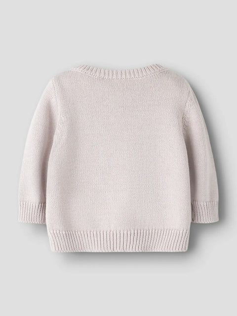 Name it Strickjacke mit Blumen Stickerei blasses flieder