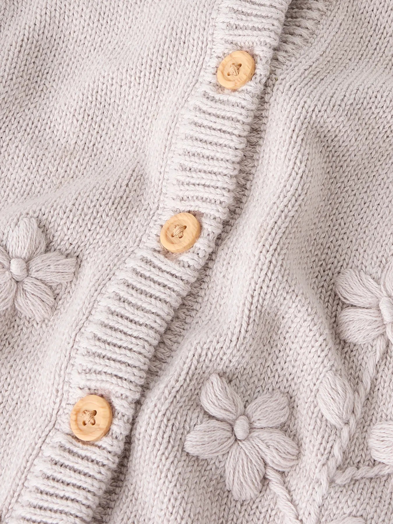 Name it Strickjacke mit Blumen Stickerei blasses flieder