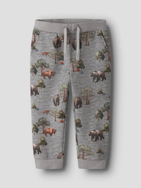 Name it Sweatpants Waldtiere grau meliert
