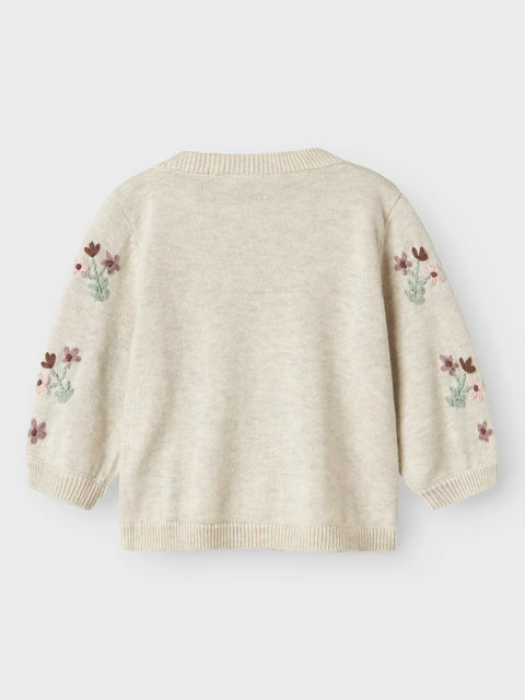 Name it Strickjacke Blümchen beige