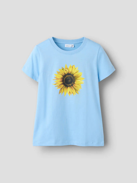 Name it T-Shirt Sonnenblume air blue
