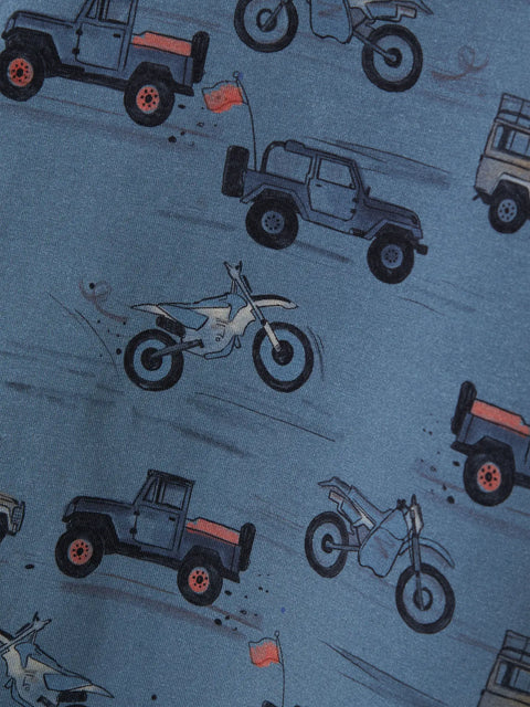 Name it T-Shirt Fahrzeuge blau