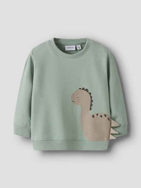 Name it Sweatshirt Dino jadegrün