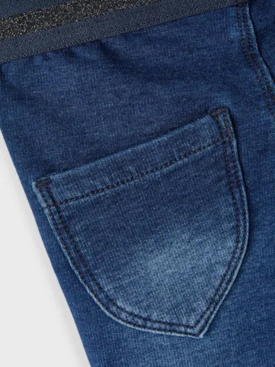 Name it Jeans Leggings dark blue Glitzerbündchen
