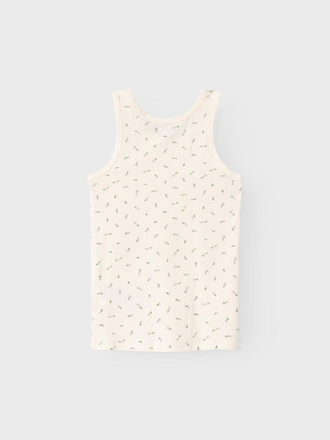 Name it 2er Set Tanktop Floral cream / Uni altrosa