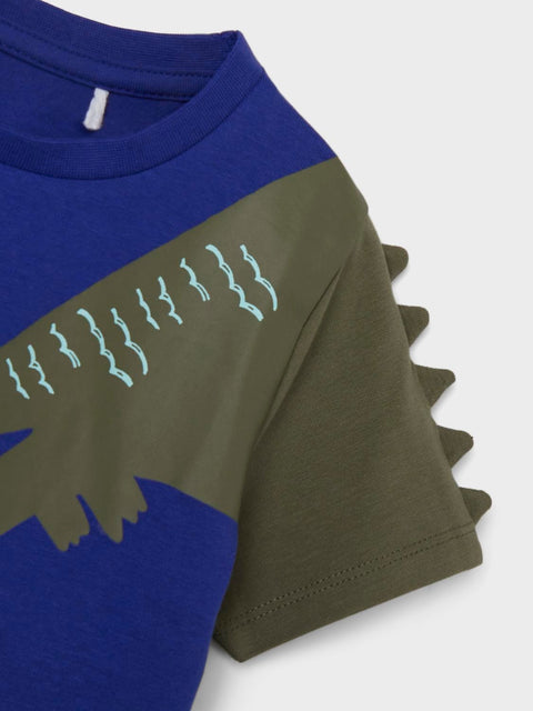 Name it T-Shirt Krokodil royalblau/oliv