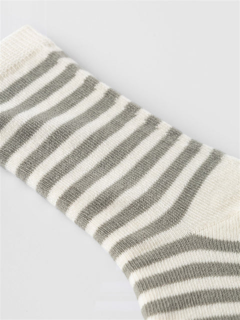 Lil' Atelier Socken Streifen salbei/weiß
