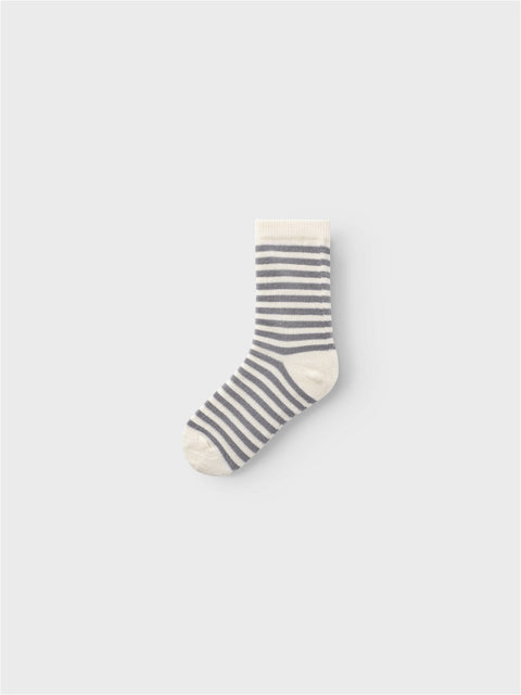 Lil' Atelier Socken Streifen grau/weiß