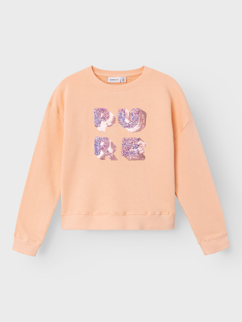 Name it kurzer Sweater Pailletten Pure peach
