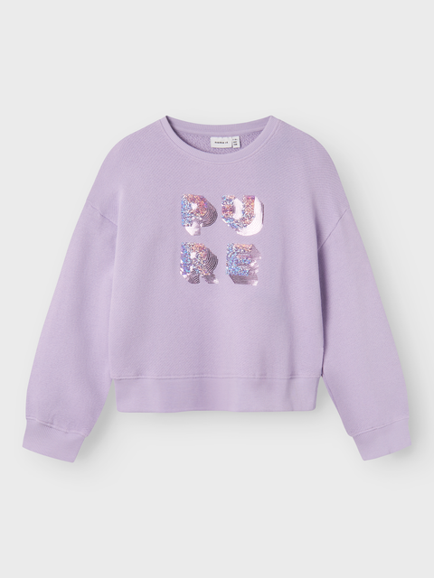 Name it kurzer Sweater Pailletten Pure purple