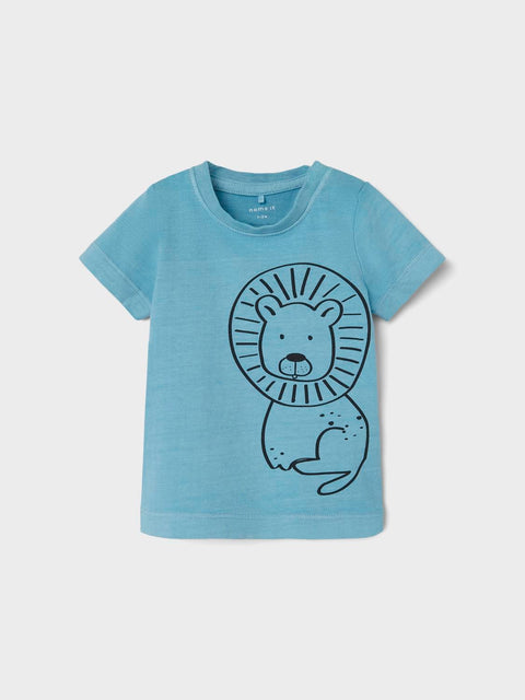Name it T-Shirt Löwe graublau