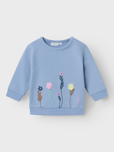 Name it Sweatshirt Blumen himmelblau