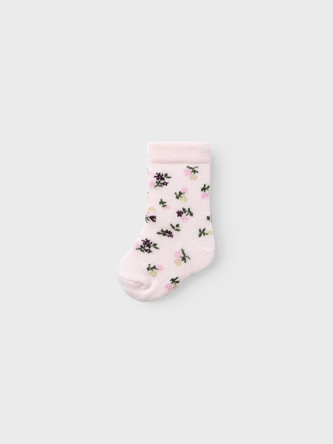 Name it Socken Floral rosa