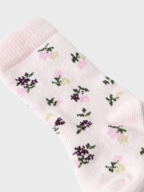 Name it Socken Floral rosa