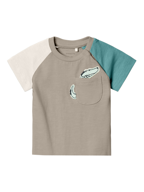 Name it T-Shirt Krokodil beige/braun