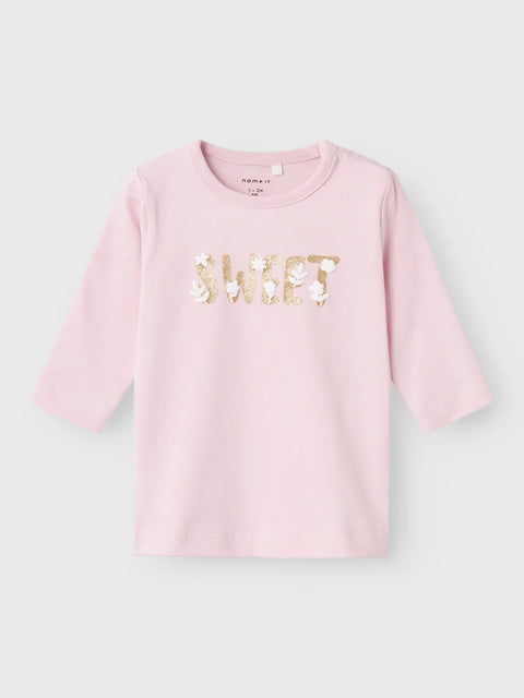 Name it Langarmshirt Sweet gold/zartrosa