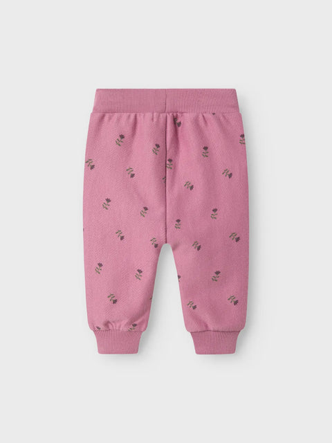 Name it Sweatpants Blumen mauve orchid