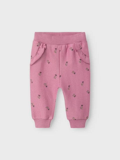 Name it Sweatpants Blumen mauve orchid