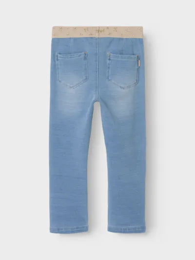 Name it Jeans Leggings light blue Glitzerbündchen Schmetterlinge