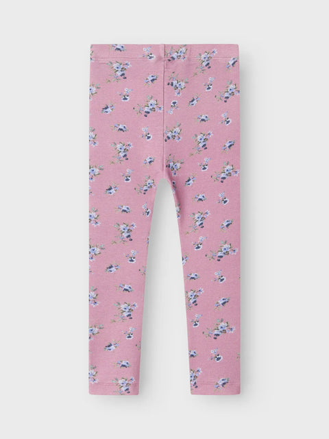 Name it Leggings Blumen mauve orchid