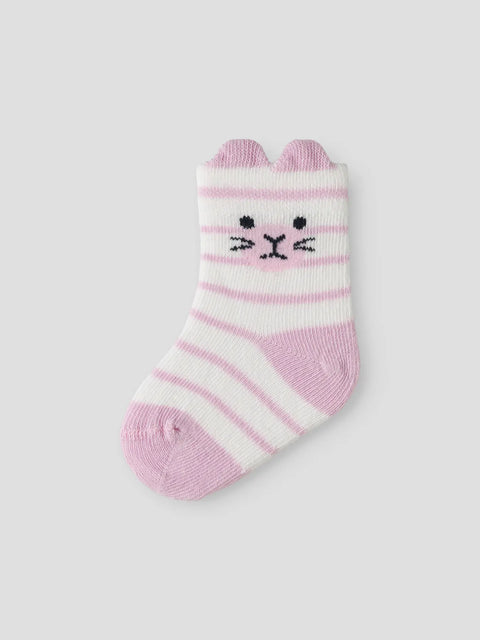 Name it Socken Kätzchen lilac gestreift
