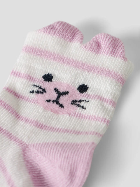 Name it Socken Kätzchen lilac gestreift