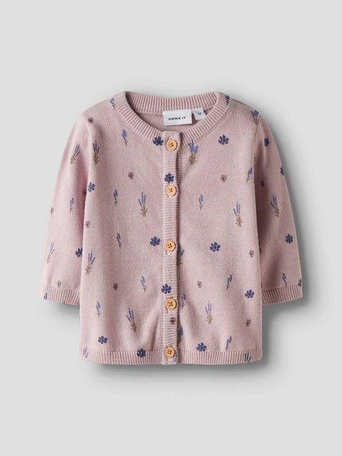 Name it Strickjacke Blumenwiese lilac