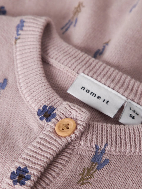 Name it Strickjacke Blumenwiese lilac