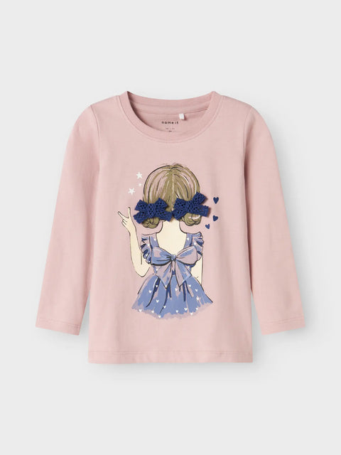 Name it Langarmshirt Zopf Mädchen lilac
