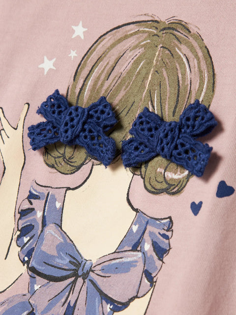 Name it Langarmshirt Zopf Mädchen lilac