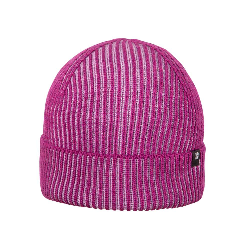 Pure Pure zweifarbige Ripp Merino/Seide Mütze purple wine