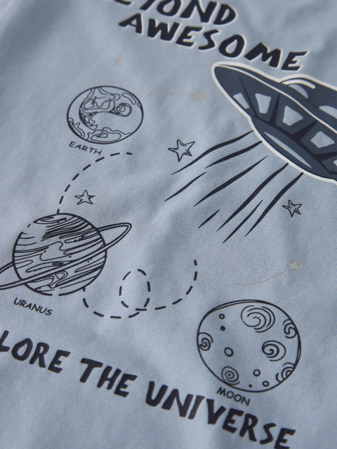 Name it Langarmshirt Explore the Universe nebelblau