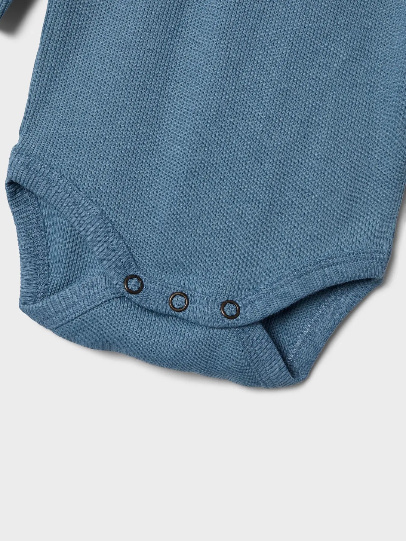 Name it Langarm Rib Body Knöpfe seeblau