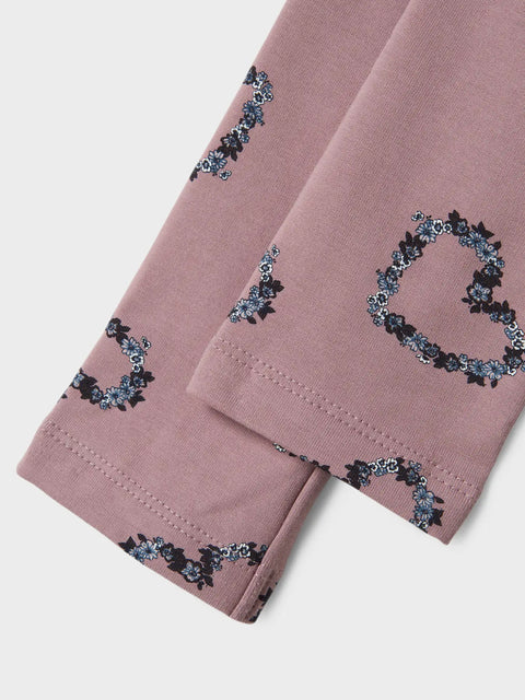 Name it Sweat Leggings Blumen Herzen toadstool