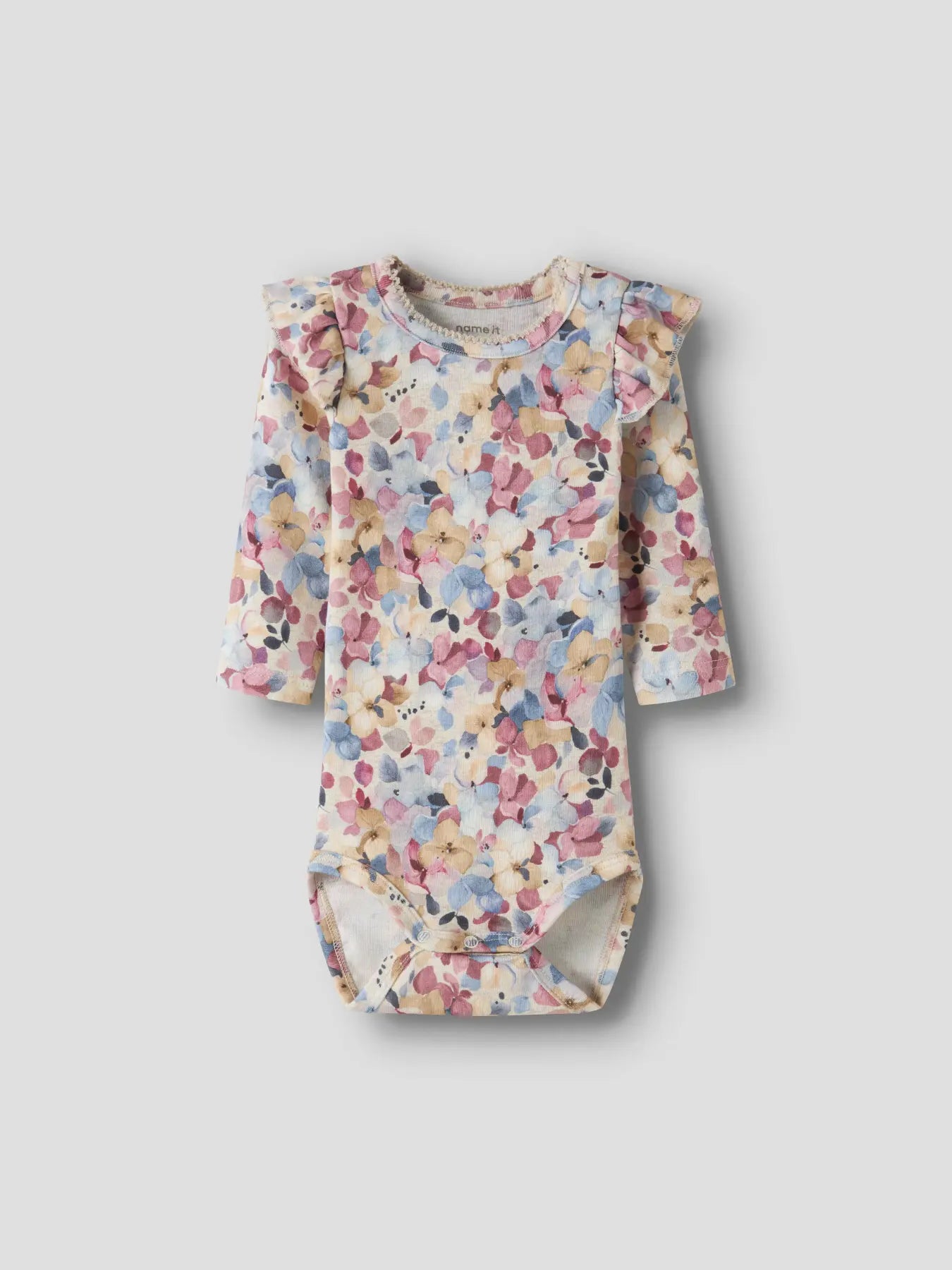 Name it Langarm Rüschen Body Blumenwiese