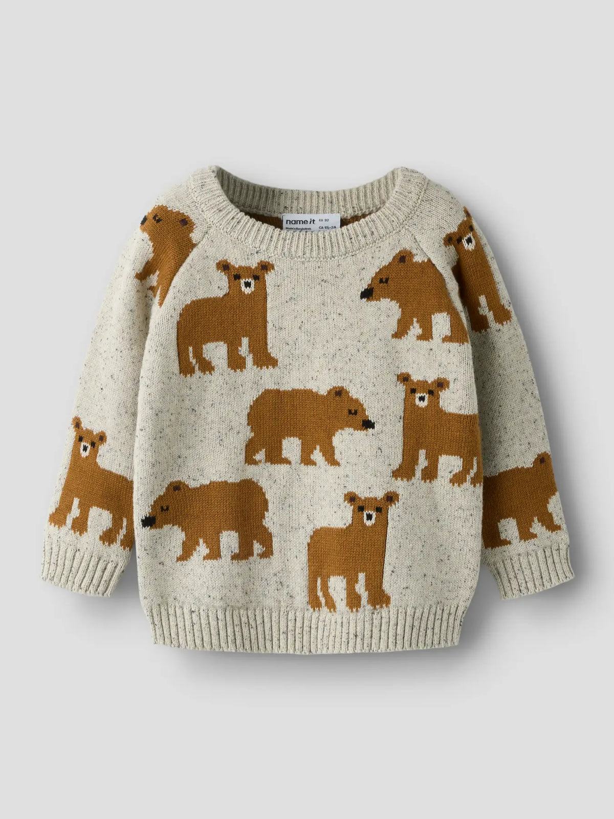 Name it Strickpullover Bären beige meliert