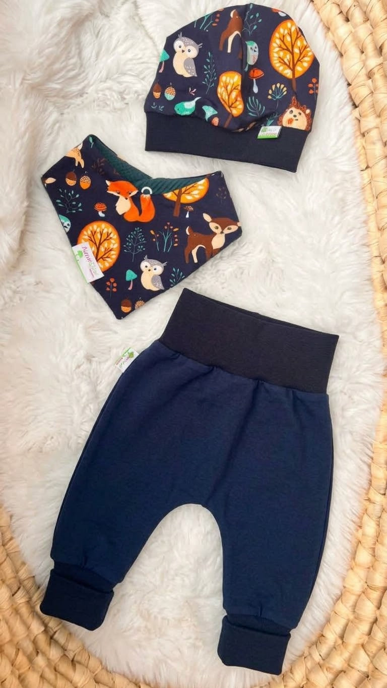 MitwachsSet für Babys - Harz Tiere dunkelblau + Uni dunkelblau