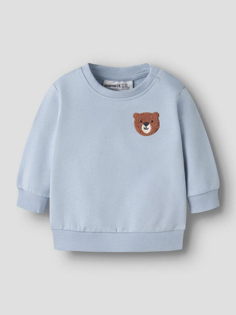 Name it Sweatshirt Bär nebelblau